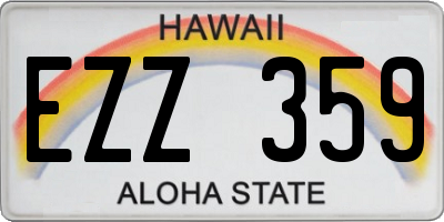 HI license plate EZZ359