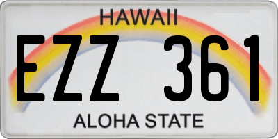 HI license plate EZZ361