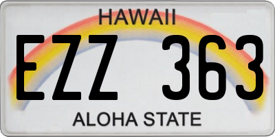 HI license plate EZZ363