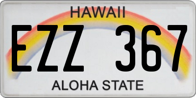 HI license plate EZZ367