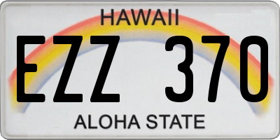 HI license plate EZZ370
