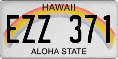 HI license plate EZZ371