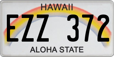 HI license plate EZZ372
