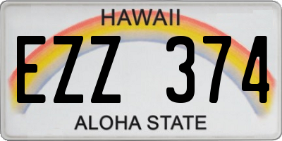 HI license plate EZZ374