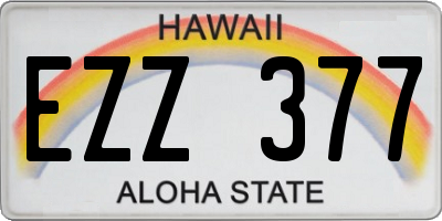 HI license plate EZZ377