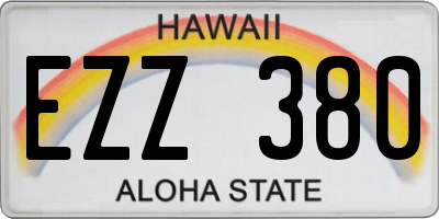 HI license plate EZZ380