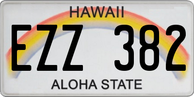 HI license plate EZZ382