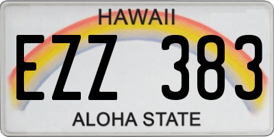 HI license plate EZZ383