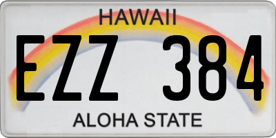 HI license plate EZZ384