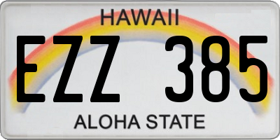 HI license plate EZZ385