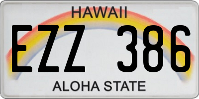 HI license plate EZZ386