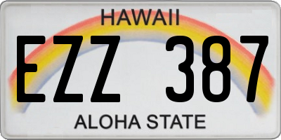 HI license plate EZZ387