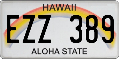 HI license plate EZZ389