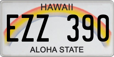 HI license plate EZZ390
