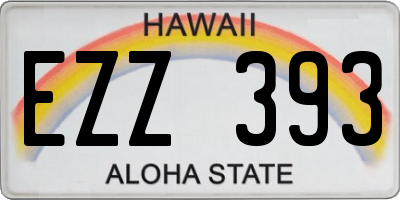 HI license plate EZZ393