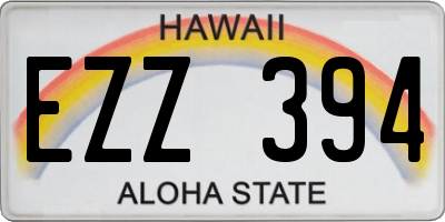 HI license plate EZZ394