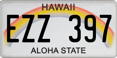 HI license plate EZZ397