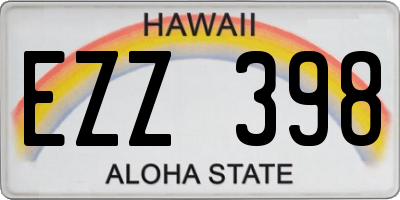 HI license plate EZZ398