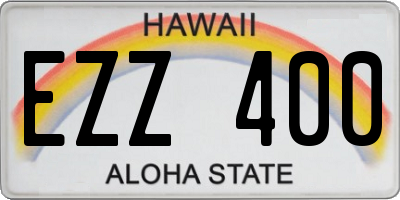 HI license plate EZZ400