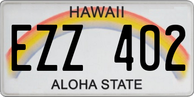 HI license plate EZZ402