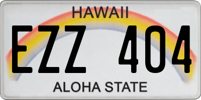 HI license plate EZZ404