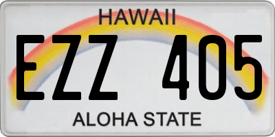 HI license plate EZZ405