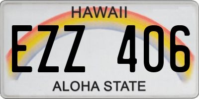 HI license plate EZZ406
