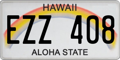 HI license plate EZZ408