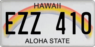 HI license plate EZZ410