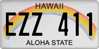 HI license plate EZZ411