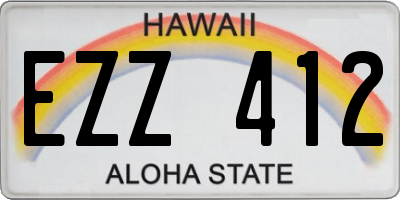 HI license plate EZZ412