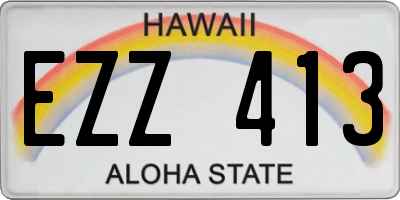 HI license plate EZZ413