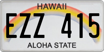 HI license plate EZZ415