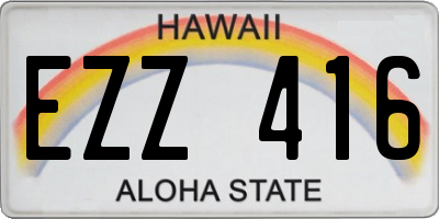 HI license plate EZZ416