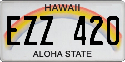 HI license plate EZZ420