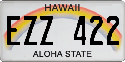 HI license plate EZZ422