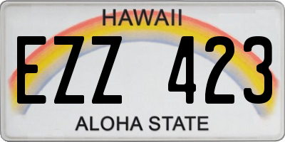 HI license plate EZZ423