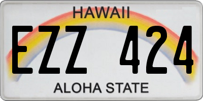 HI license plate EZZ424