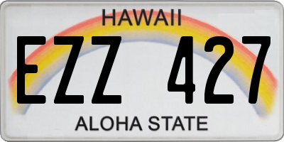 HI license plate EZZ427