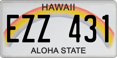 HI license plate EZZ431