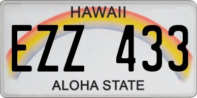 HI license plate EZZ433