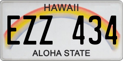 HI license plate EZZ434