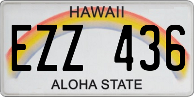 HI license plate EZZ436
