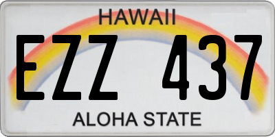 HI license plate EZZ437