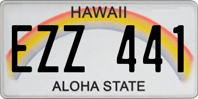 HI license plate EZZ441