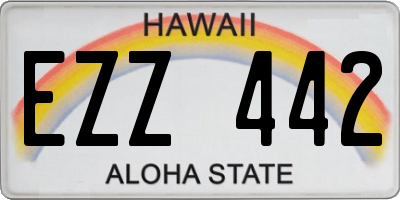 HI license plate EZZ442