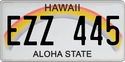 HI license plate EZZ445