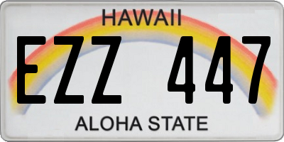 HI license plate EZZ447