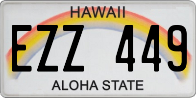 HI license plate EZZ449