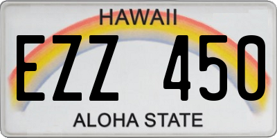 HI license plate EZZ450